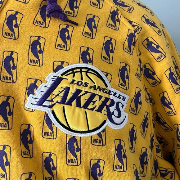 Vintage 90s Los Angeles Lakers Jacket Large Zip Up Hoodie Carl Banks G-111 NBA - Picture 4 of 9